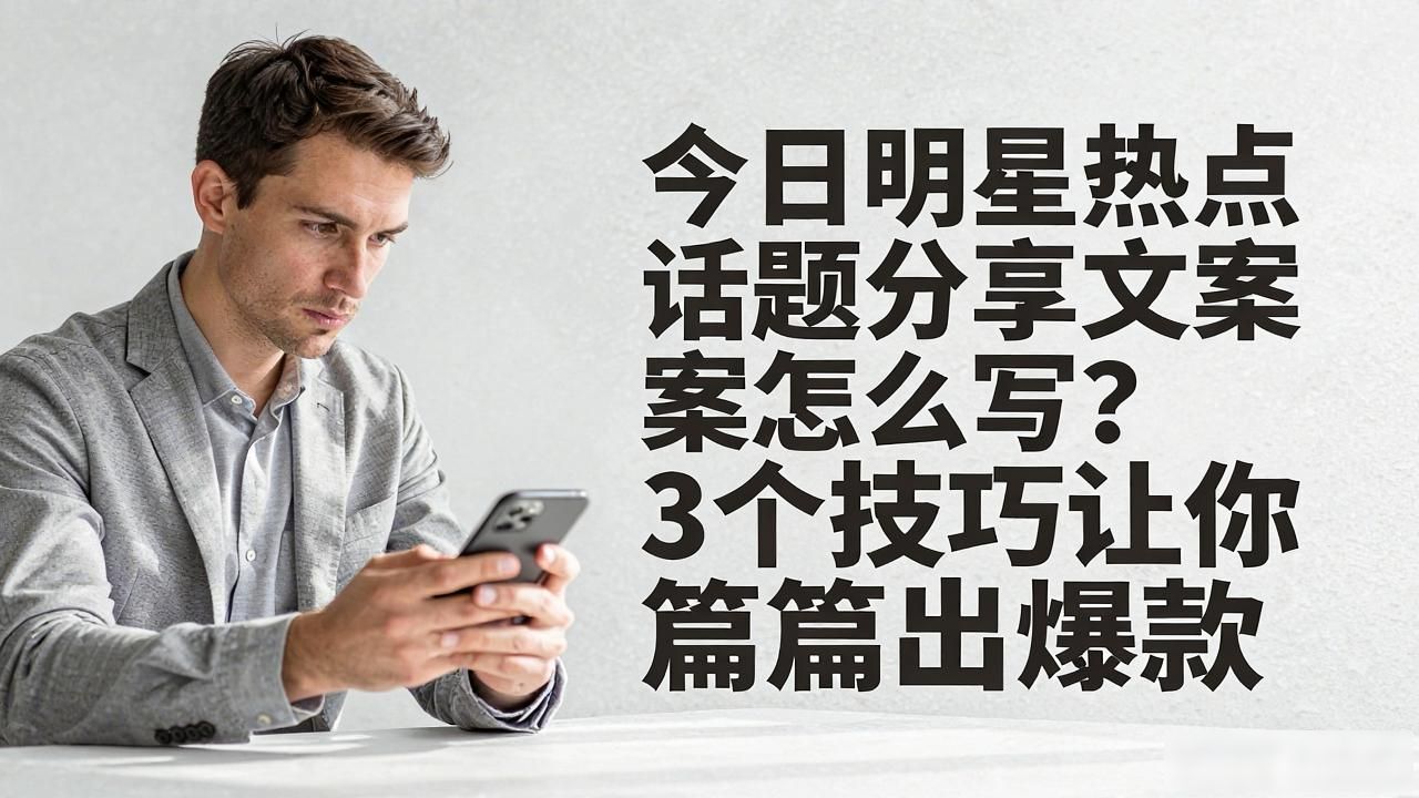 今日明星热点话题分享文案怎么写？3个技巧让你篇篇出爆款